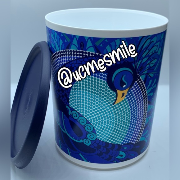 Tupperware Gorgeous Peacock One Touch Canister - Picture 3 of 4